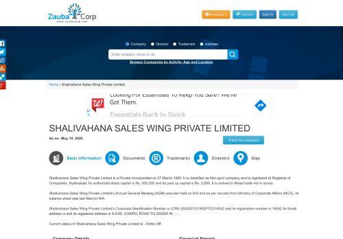 
                            10. SHALIVAHANA SALES WING PRIVATE LIMITED - Company ...