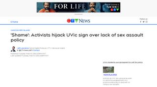 
                            10. 'Shame': Activists hijack UVic sign over lack of sex assault policy ...