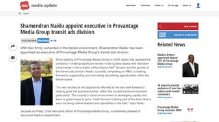 
                            13. Shamendran Naidu appoint executive in Provantage Media Group ...