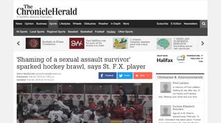 
                            13. 'Shaming of a sexual assault survivor' sparked hockey brawl, says St ...