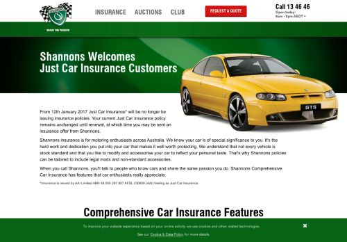 
                            4. Shannons Welcomes Just Car Insurance Customers