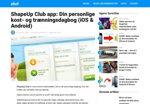 
                            7. ShapeUp Club app: Din personlige kost- og trænningsdagbog (iOS ...