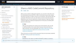 
                            3. Share a AWS CodeCommit Repository - AWS CodeCommit