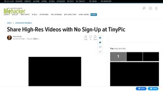 
                            10. Share High-Res Videos with No Sign-Up at TinyPic - Lifehacker