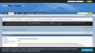 
                            4. Share-Online Account funktioniert nicht - Synology Forum