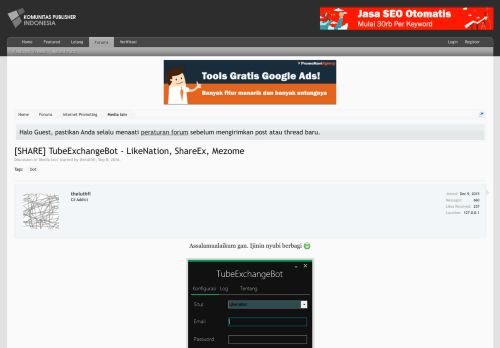 
                            9. [SHARE] TubeExchangeBot - LikeNation, ShareEx, Mezome | Indonesia ...
