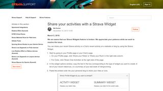 
                            10. Share your activities with a Strava Widget – Strava Support