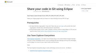 
                            12. Share your Eclipse project with Git - Azure Repos | Microsoft Docs