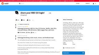 
                            6. share your HBO GO login! - Reddit