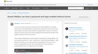 
                            6. Shared Mailbox can have a password and login enabled ...