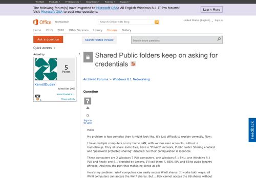 
                            5. Shared Public folders keep on asking for credentials - Microsoft