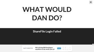 
                            12. ShareFile login failed | What Would Dan Do?