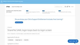 
                            12. ShareFile SAML login loops back to login screen - Support & Services