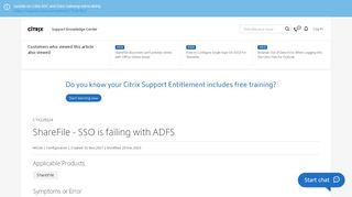 
                            2. ShareFile - SSO is failing with ADFS - Support & Services - Citrix