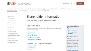 
                            6. Shareholder information | UBS Global topics