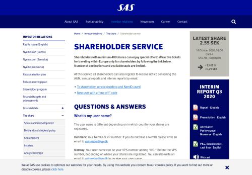 
                            7. Shareholder service – SAS