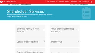 
                            9. Shareholder Services | Colgate-Palmolive Company