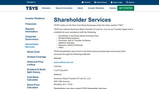 
                            6. Shareholder Services – TSYS - TSYS Investor Relations