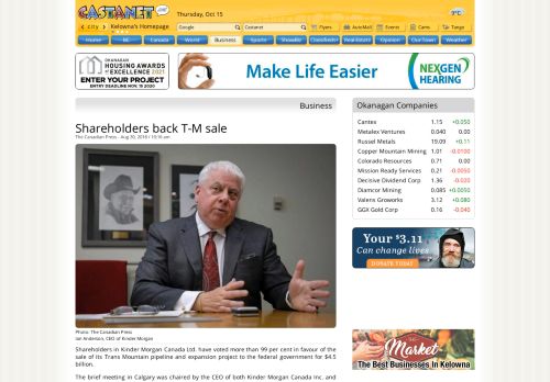 
                            12. Shareholders back T-M sale - Business News - Castanet.net