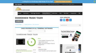 
                            7. Sharekhan Trade Tiger Review for 2019 | Features | Performance