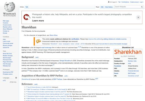 
                            7. Sharekhan - Wikipedia