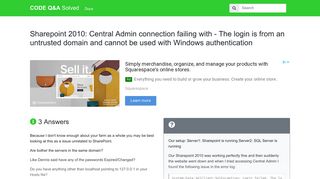 
                            6. Sharepoint 2010: Central Admin connection failing with - The login is ...