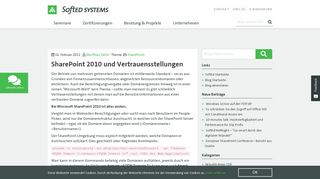 
                            10. SharePoint 2010 und Vertrauensstellungen - SoftEd IT-Blog