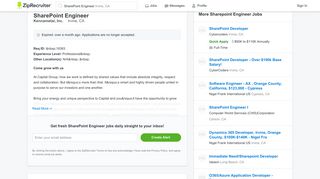 
                            9. SharePoint Engineer Job in Irvine, CA at Kennametal, Inc. - ZipRecruiter