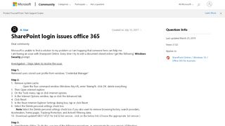 
                            1. SharePoint login issues office 365 - Microsoft Community