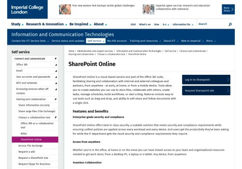 
                            9. SharePoint Online | Administration and support services | Imperial ...