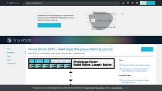 
                            12. sharepoint online - Visual Studio 2013 - Can't login (the popup ...