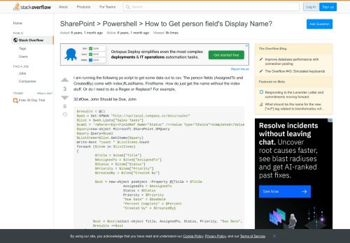 
                            7. SharePoint > Powershell > How to Get person field's Display Name ...