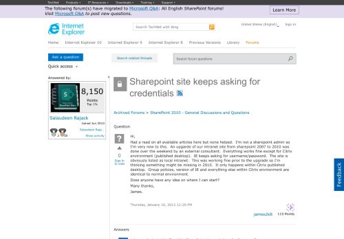 
                            1. Sharepoint site keeps asking for credentials - Microsoft