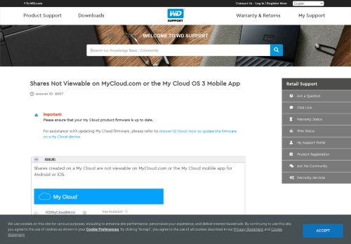 
                            8. Shares Not Viewable on MyCloud.com or the My Cloud Mobile App ...