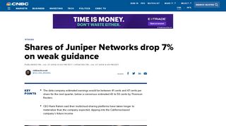 
                            11. Shares of Juniper Networks drop 7% on weak guidance - CNBC.com