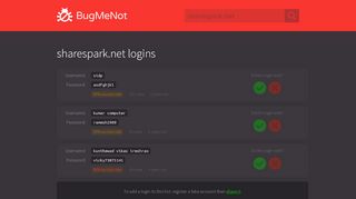 
                            9. sharespark.net passwords - BugMeNot