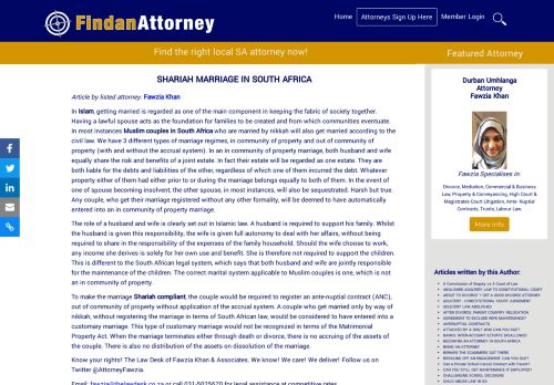 
                            13. Shariah Complaint Marriage in South Africa - Find an Attorney