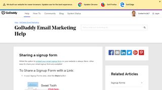
                            6. Sharing a signup form | GoDaddy Email Marketing - GoDaddy Help US