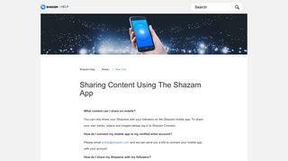 
                            7. Sharing content using the Shazam app – Shazam Help