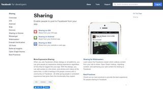 
                            5. Sharing - Facebook for Developers