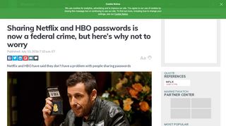 
                            12. Sharing Netflix and HBO passwords is now a federal crime, but here's ...