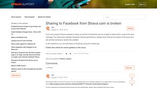 
                            3. Sharing to Facebook from Strava.com is broken – Strava Support