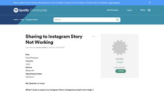 
                            10. Sharing to Instagram Story Not Working - The Spotify Community