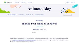 
                            12. Sharing Your Video on Facebook - Animoto