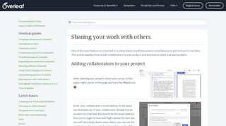 
                            1. Sharing your work with others - Overleaf, Online LaTeX Editor