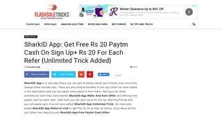 
                            5. SharkID App: Get Free Rs 20 Paytm Cash On Sign Up+ Rs 20 For ...