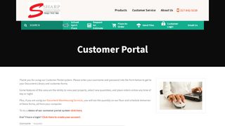 
                            6. Sharp Printing Services, Inc. : Customer Portal : Customer Login