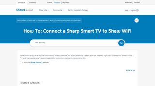 
                            13. Sharp Smart TV - Connecting to Wireless Networks | Shaw Support