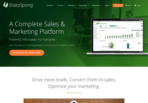 
                            9. SharpSpring: Simple, Affordable, Powerful Marketing Automation