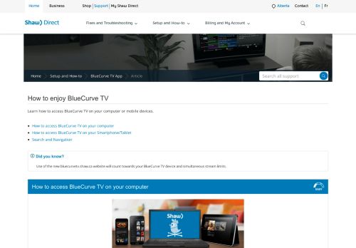 
                            7. Shaw Direct - How to enjoy FreeRange TV on your computer